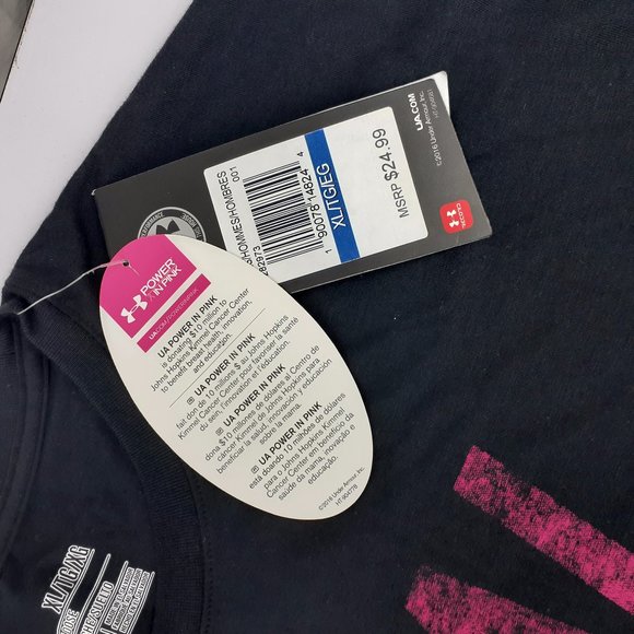 Under Armour Power In Pink HeatGear Mens T-Shirt "Real Men Wear Pink" Size XL - Picture 7 of 8
